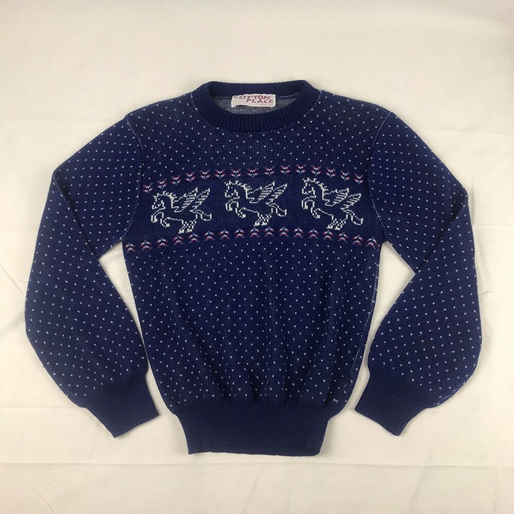 Rare vintage Clifton‎ place knits Ltd Pegasus Sweater size Xs/s